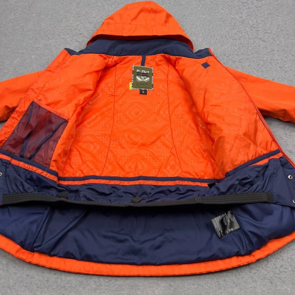 Burton DryRide Jacket Women's Small Orange Hooded Full Zip Snowboarding Ski Coat